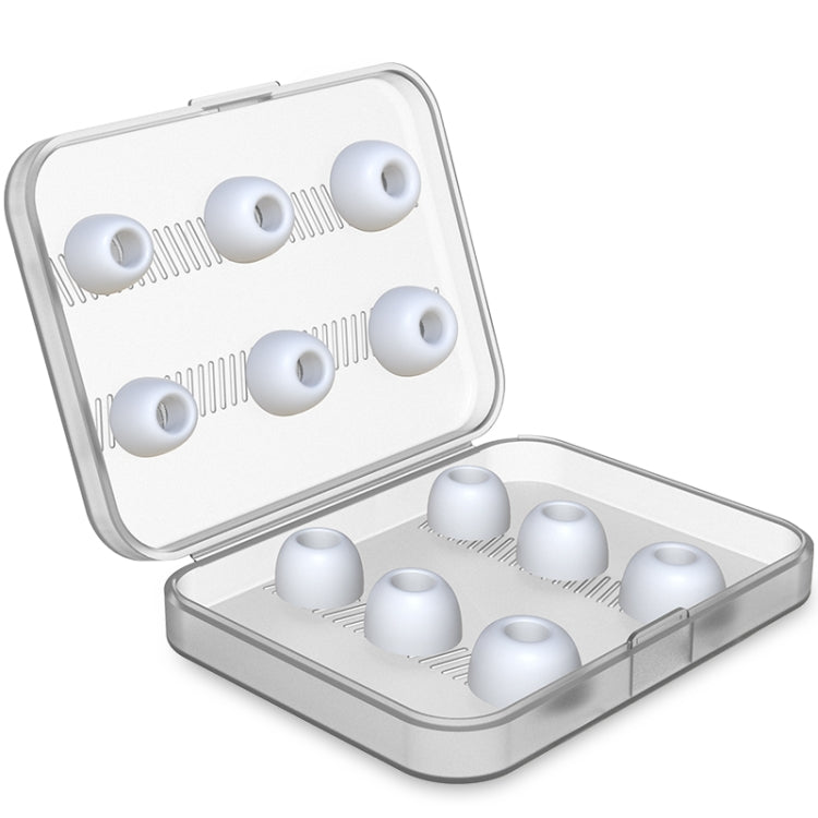 Lot de 6 paires d'embouts d'oreille remplaçables en silicone pour écouteurs sans fil AirPods Pro, avec boîte de rangement, blanc